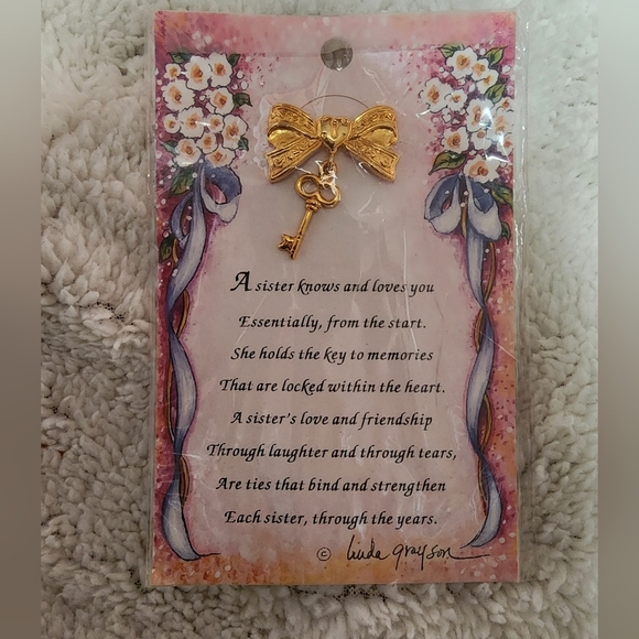 "Thank You For.." Poem Card w/ Key Pin Costume Alloy Printwick Papers New 1997 - Picture 1 of 3